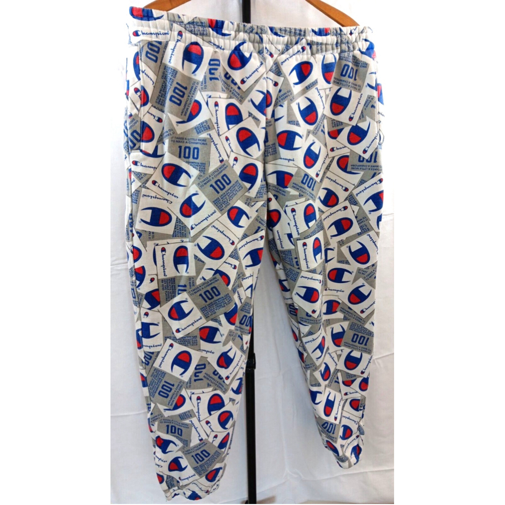 Champion Super Fleece 3.0 Thick Sweat Pants Allover Tag Scatter Script - Size M